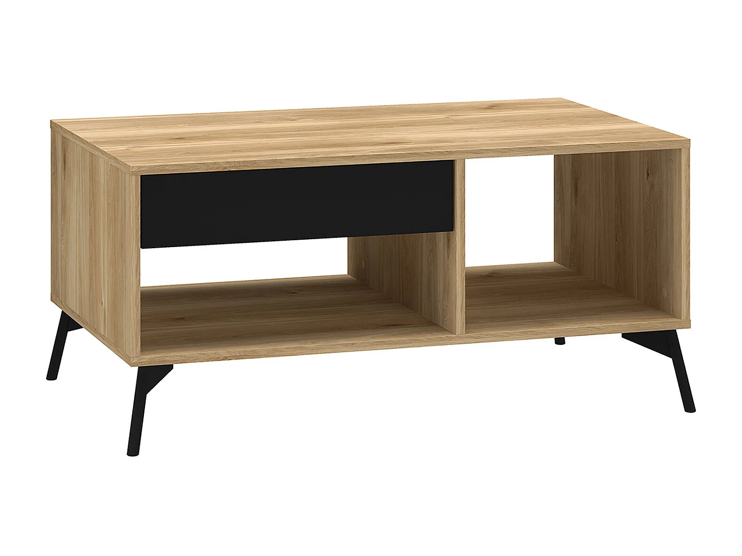 COUCHTISCH Agis Eiche castello / schwarz 100 / 60 / 48cm