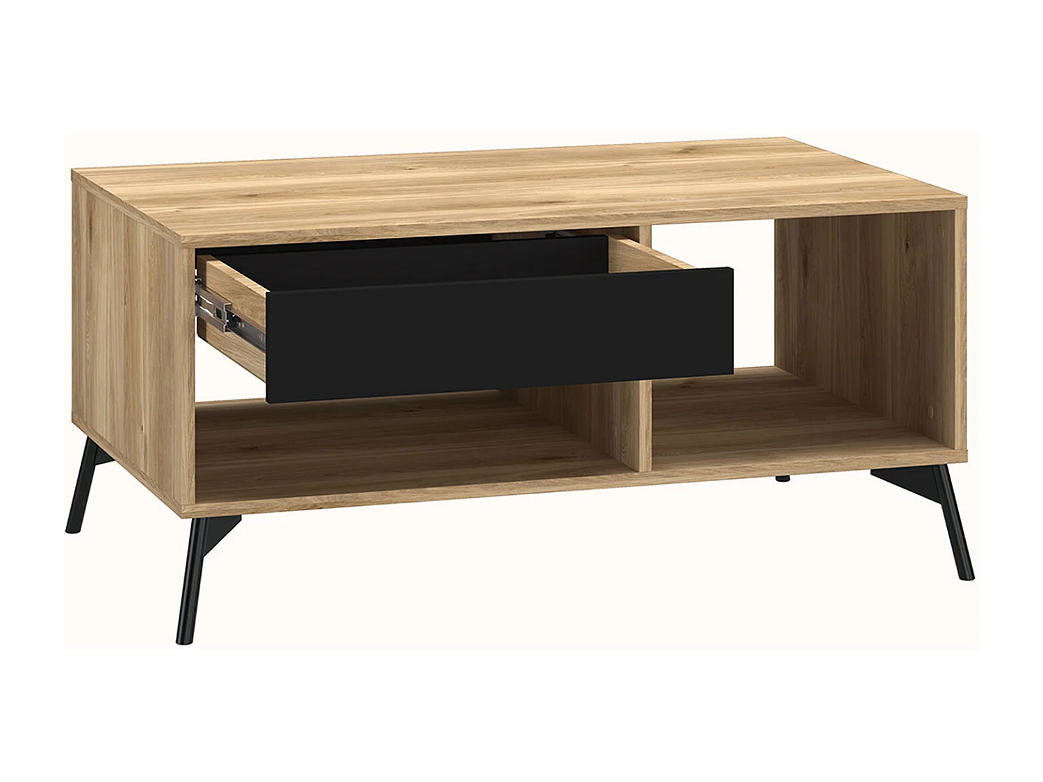 COUCHTISCH Agis Eiche castello / schwarz 100 / 60 / 48cm