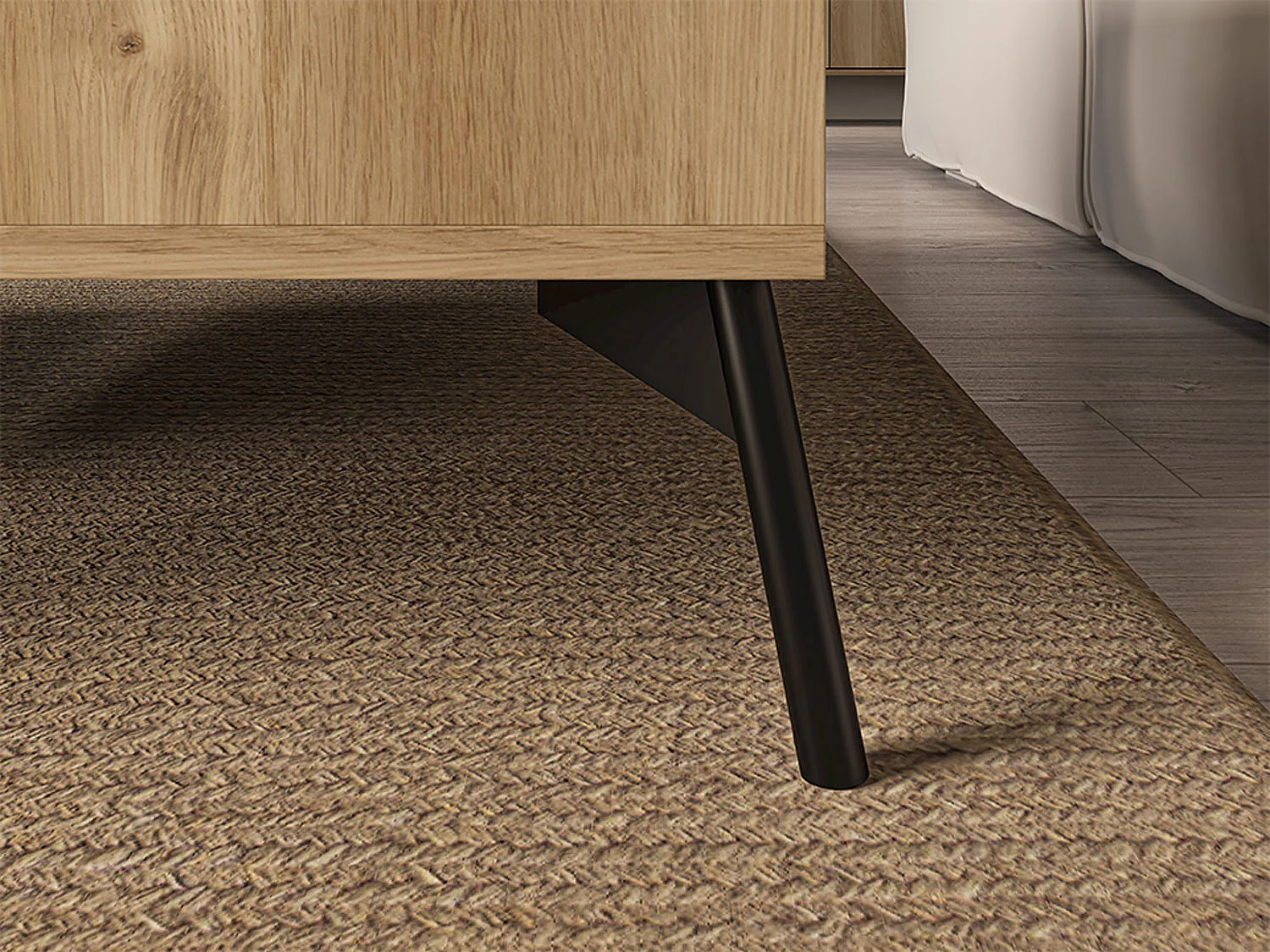 COUCHTISCH Agis Eiche castello / schwarz 100 / 60 / 48cm