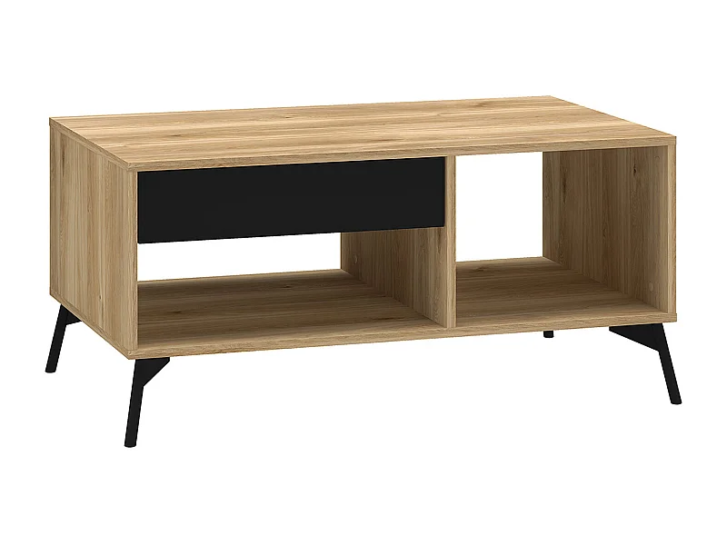 COUCHTISCH Agis Eiche castello / schwarz 100 / 60 / 48cm