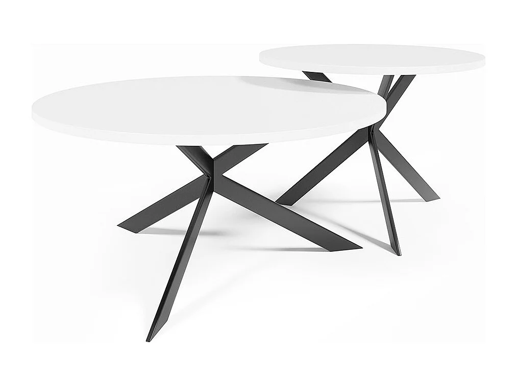 COUCHTISCH Libre Icy Weiß / Schwarz (2er-Set)