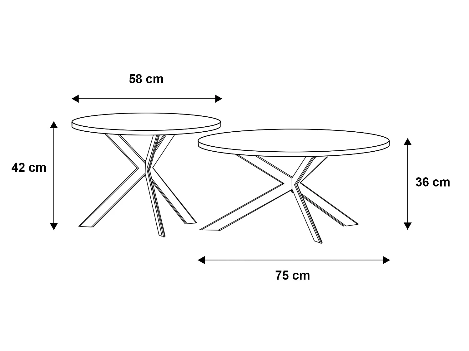 COUCHTISCH Libre Icy Weiß / Schwarz (2er-Set)