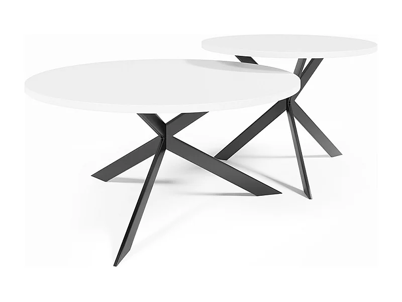 COUCHTISCH Libre Icy Weiß / Schwarz (2er-Set)