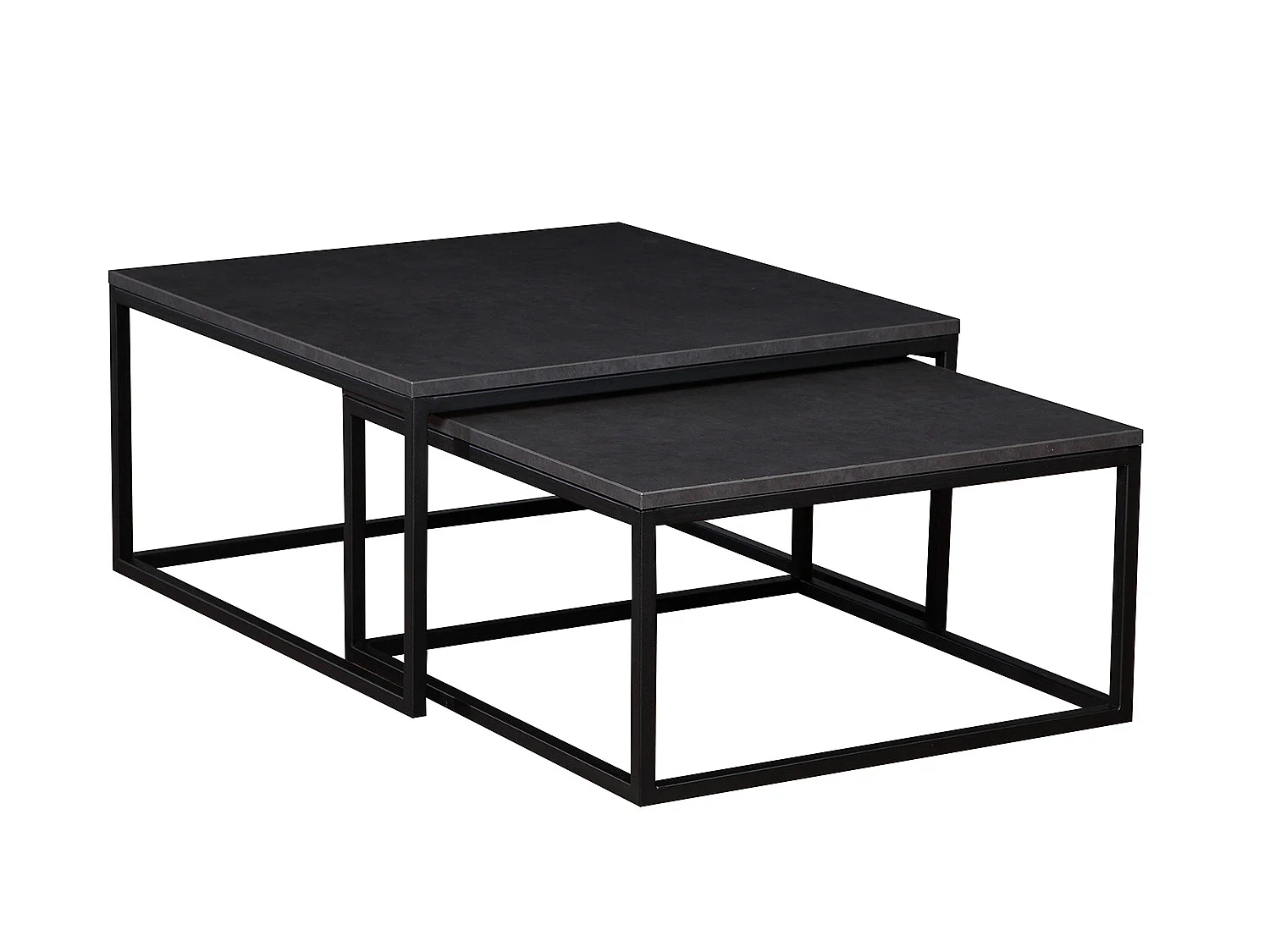 COUCHTISCH Dual Gold Craft Eiche / Schwarz (2er-Set)
