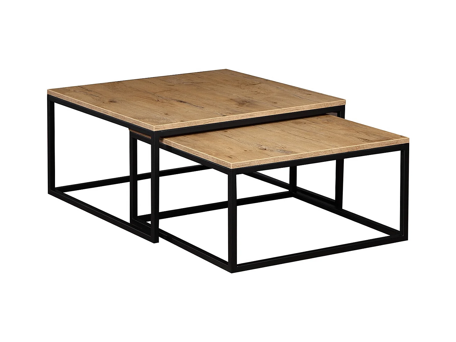 COUCHTISCH Dual Eiche Lancelot / Schwarz (2er-Set)