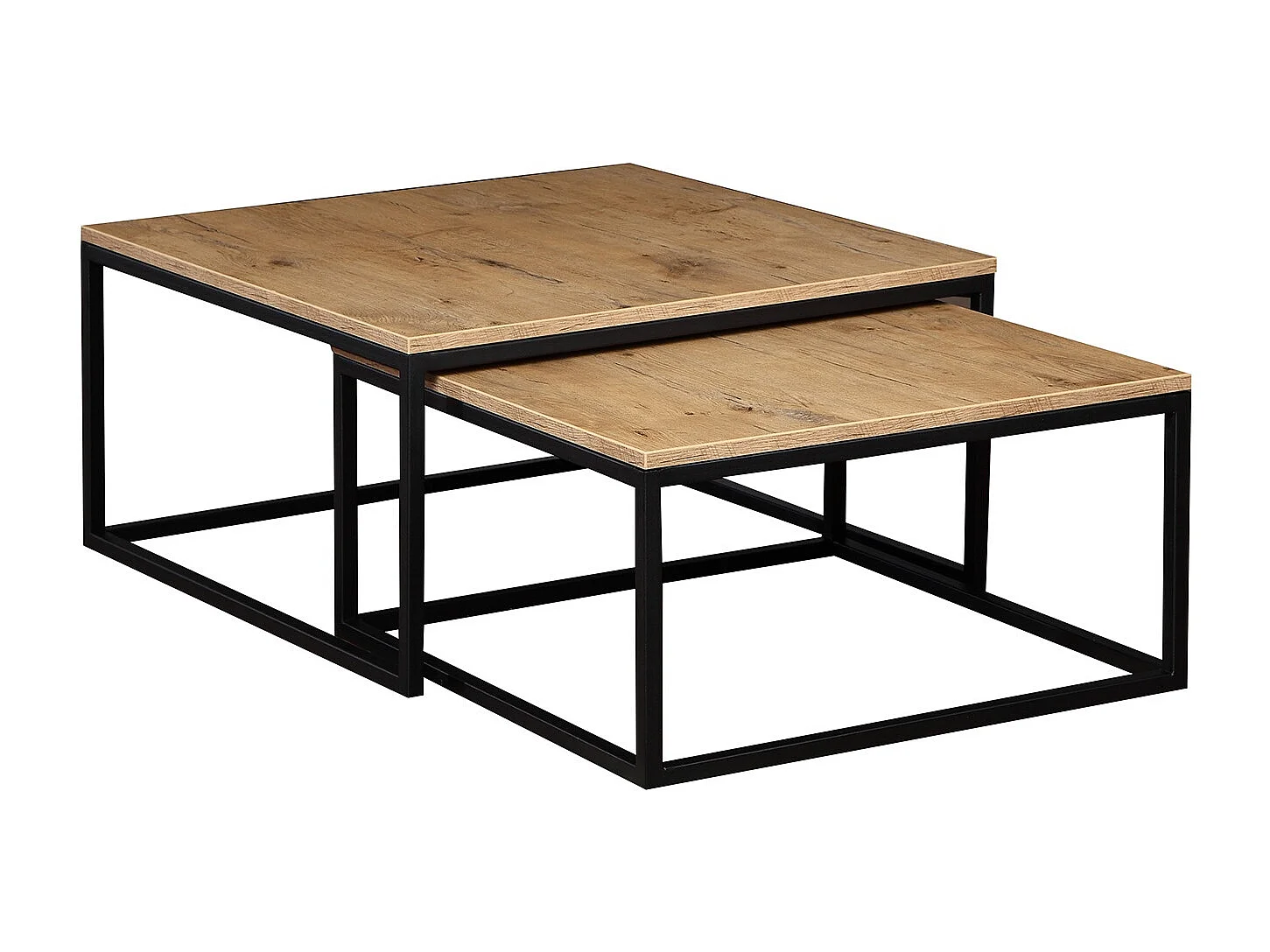 COUCHTISCH Dual Eiche Lancelot / Schwarz (2er-Set)