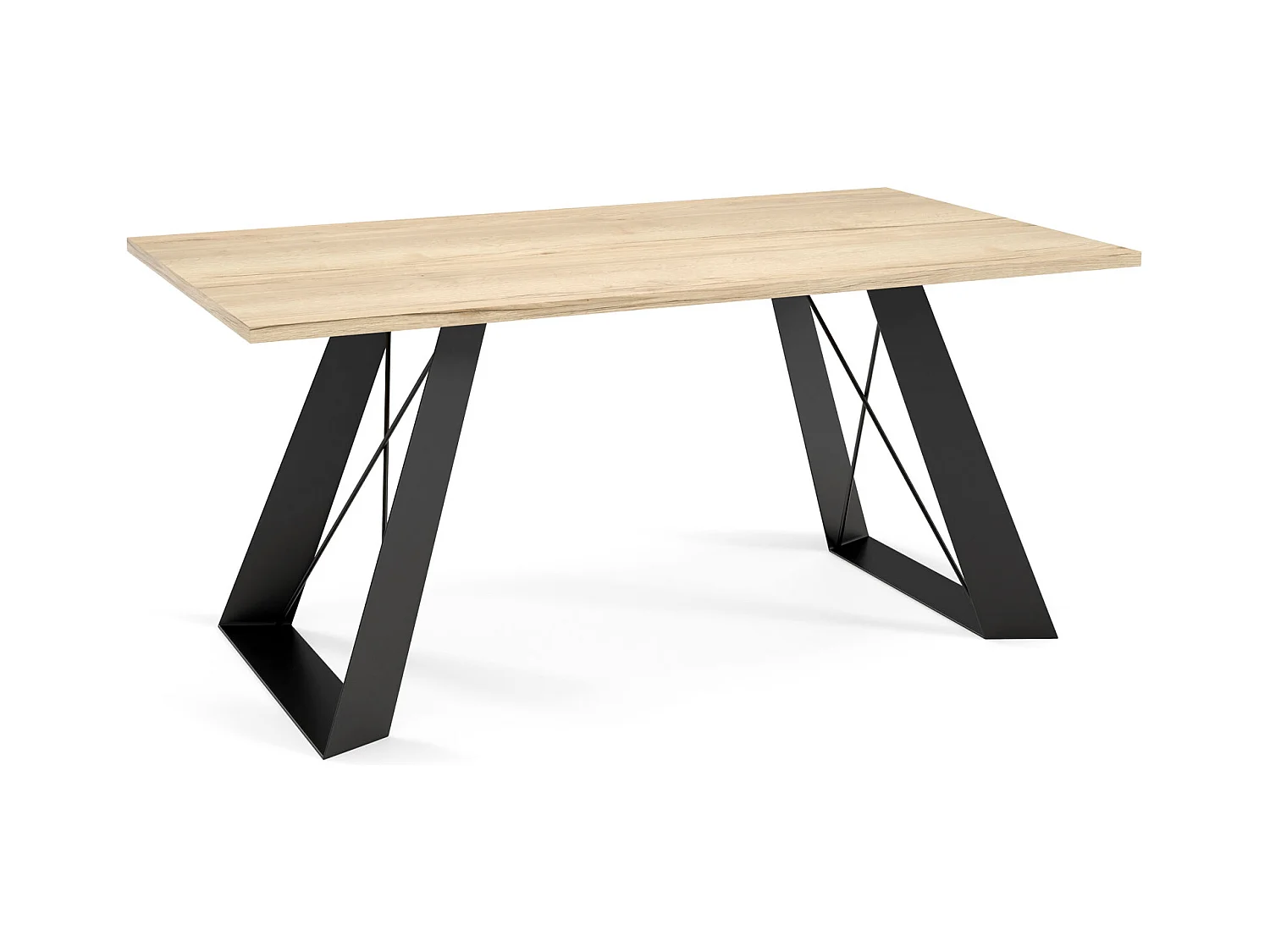 COUCHTISCH Satis Halifax Eiche Natur / Schwarz 110 / 60 / 50cm