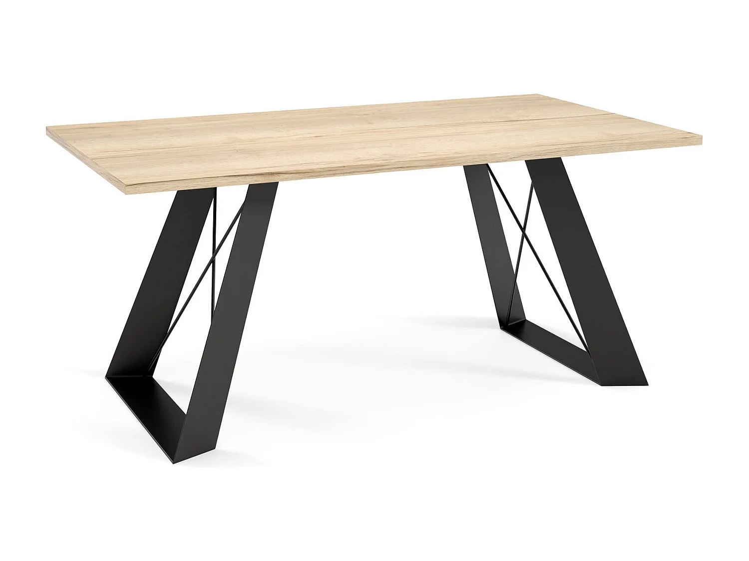 COUCHTISCH Satis Halifax Eiche Natur / Schwarz 110 / 60 / 50cm