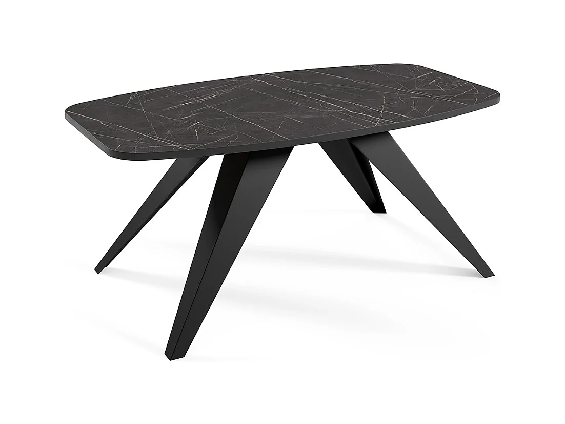 COUCHTISCH Luna Pietra Grigia Schwarz / Schwarz 120 / 60 / 48cm