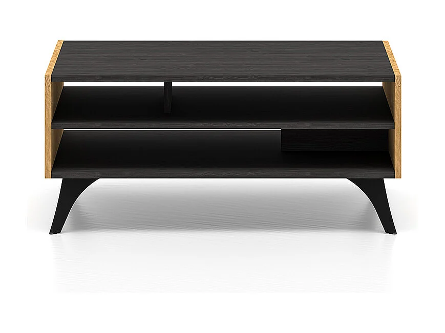 COUCHTISCH Toscania Eiche / Schwarz 90 / 60 / 40cm