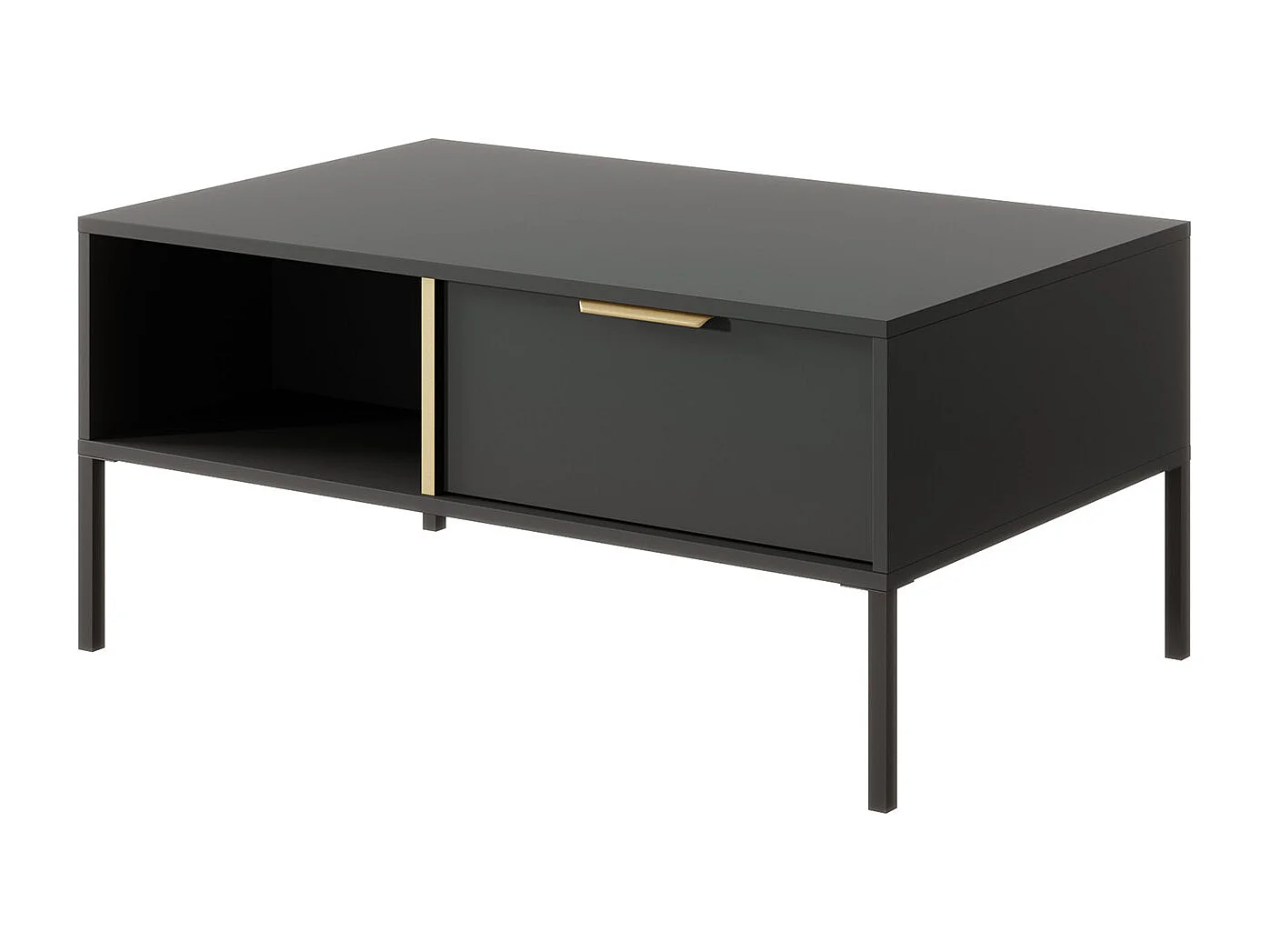 COUCHTISCH Lars anthrazit / gold 96,9 / 60 / 44,4 cm