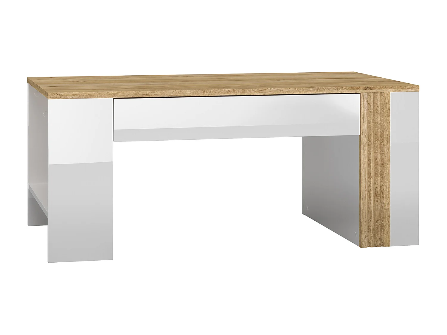 COUCHTISCH Adagio weiß Hochglanz / Eiche castello 109 / 60 / 48cm