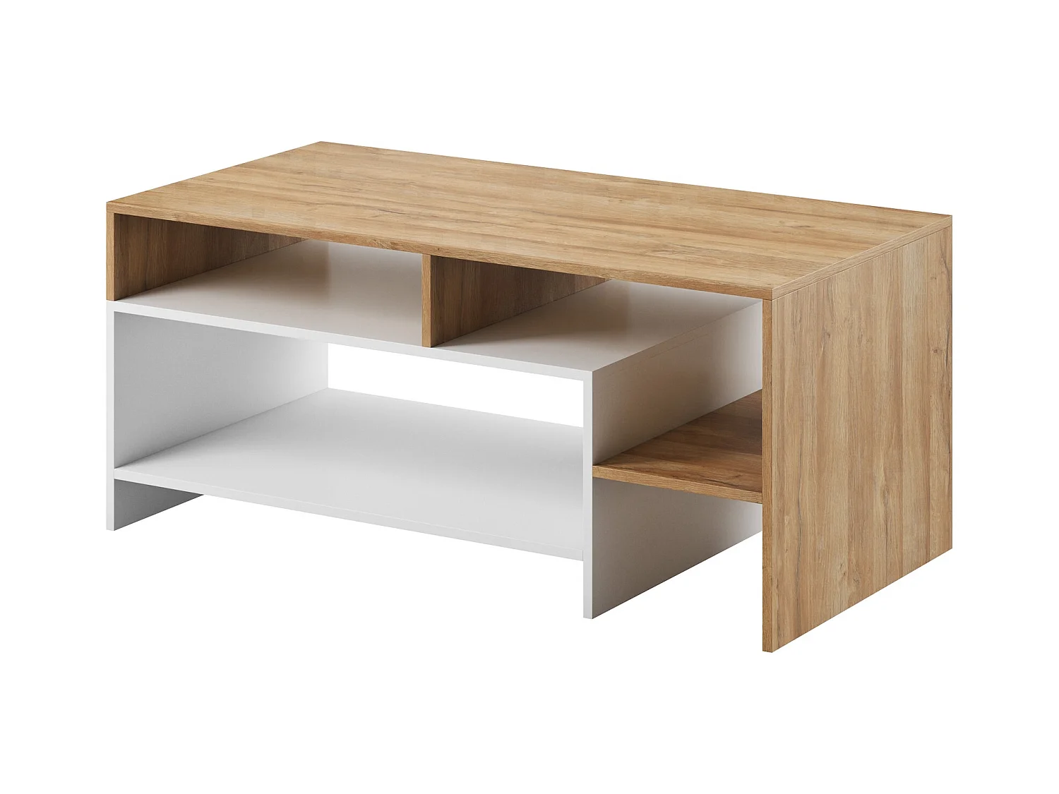 COUCHTISCH Alva Grand Eiche / weiß 120 cm / 60 cm / 53 cm