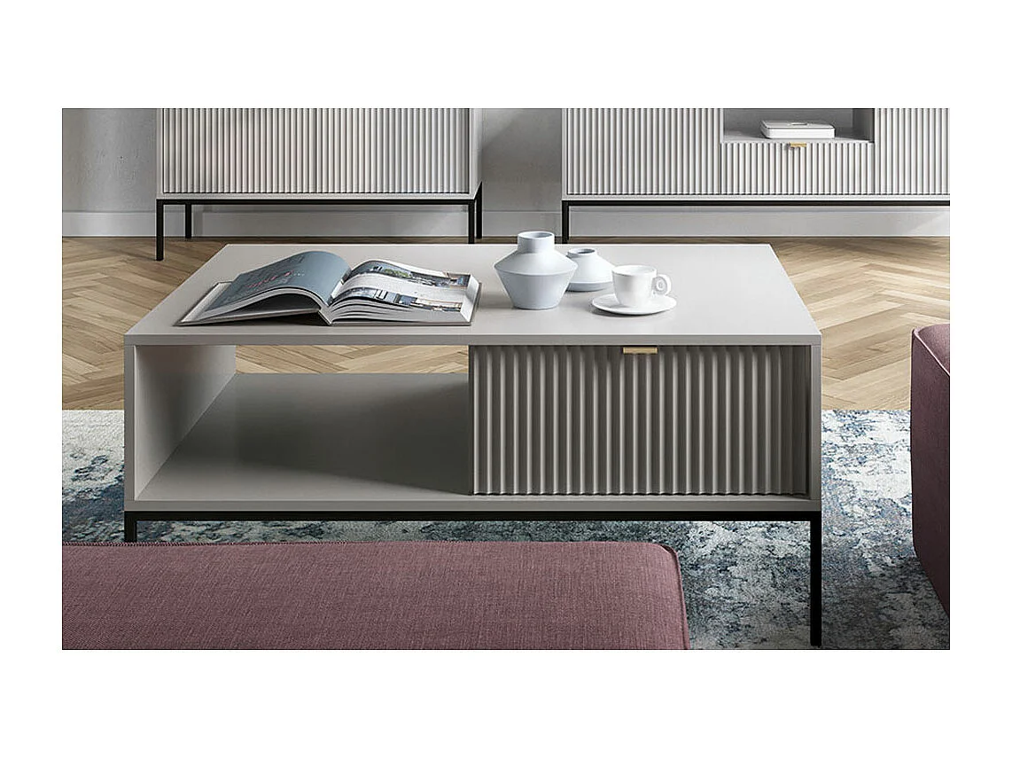 COUCHTISCH Nova Grau / Schwarz 104 / 68 / 46cm