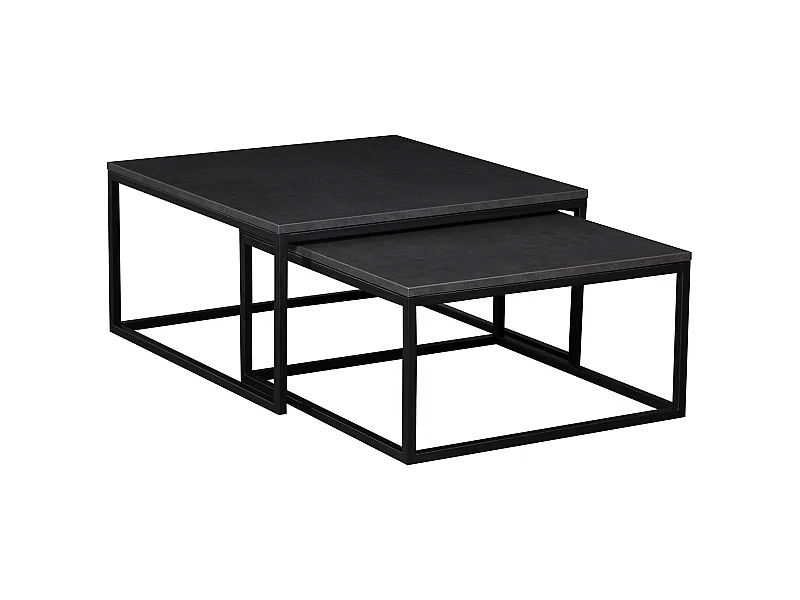 COUCHTISCH Dual Schwarz Molet / Schwarz (2er-Set)