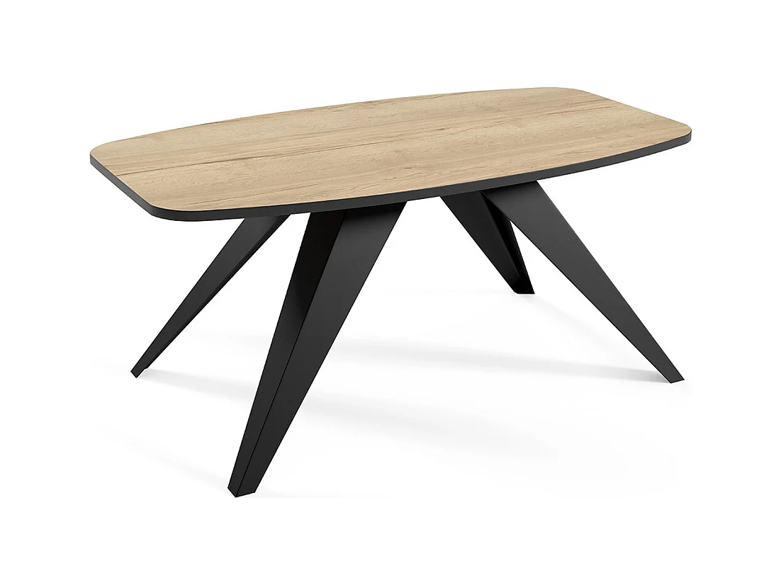 COUCHTISCH Luna Halifax Eiche Natur / Schwarz 120 / 60 / 48cm