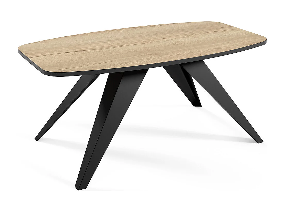 COUCHTISCH Luna Halifax Eiche Natur / Schwarz 120 / 60 / 48cm