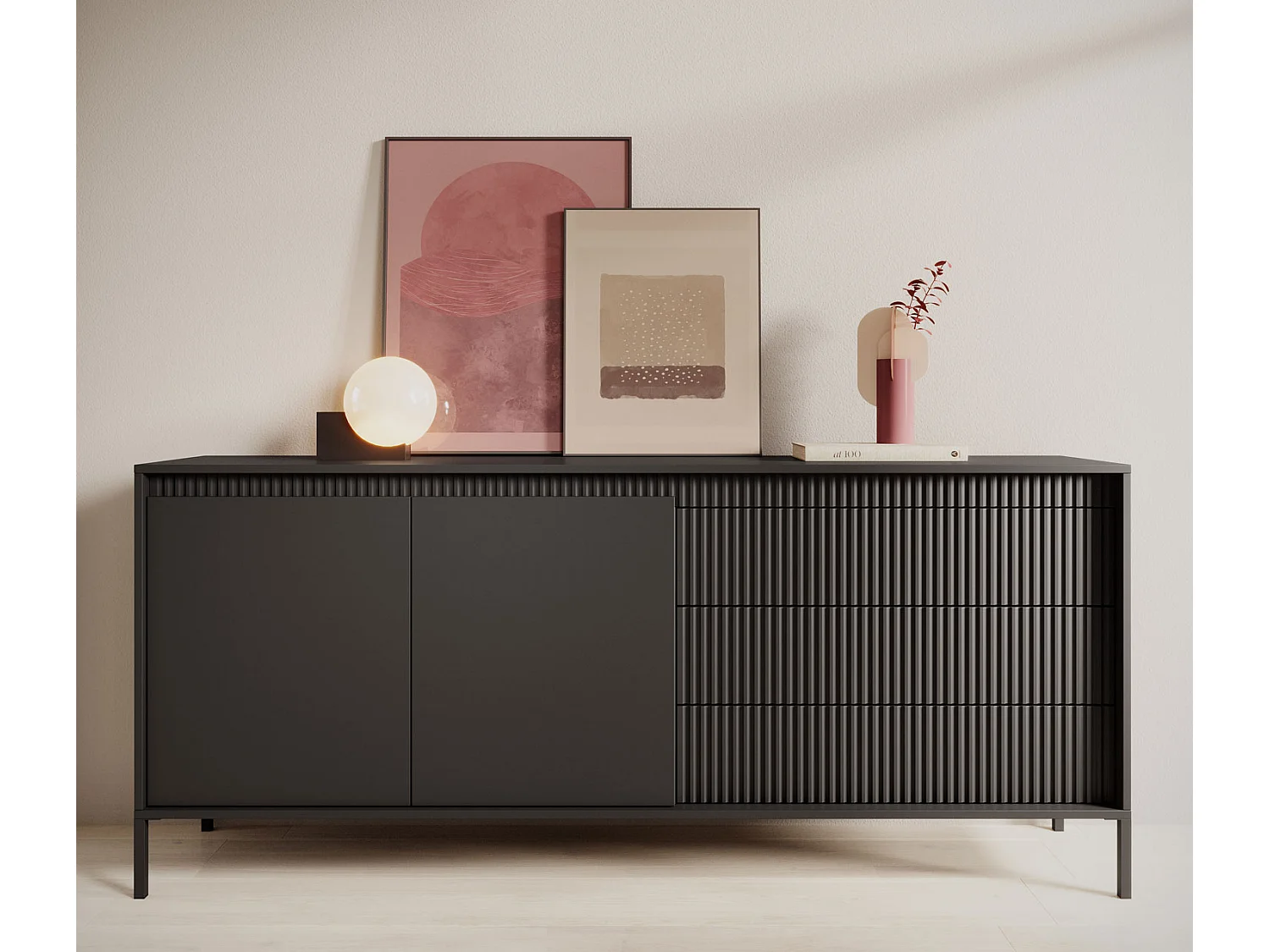 SIDEBOARD Senso schwarz 188 / 40 / 82cm