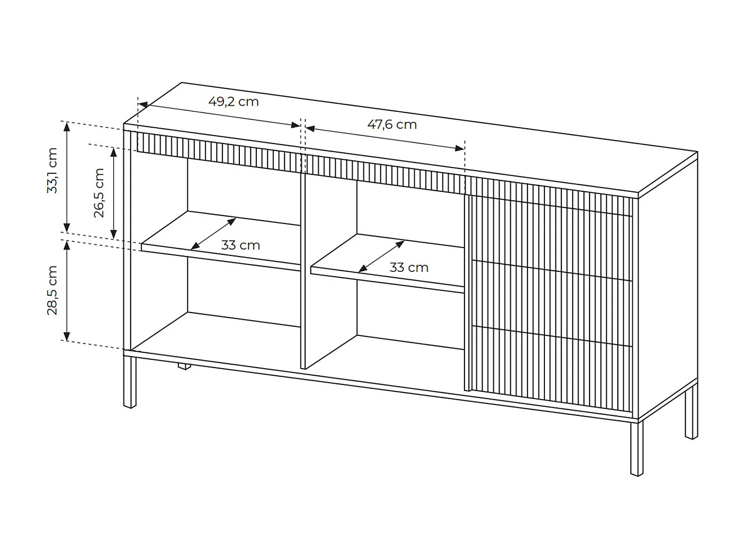 SIDEBOARD Senso beige 154 / 40 / 82cm