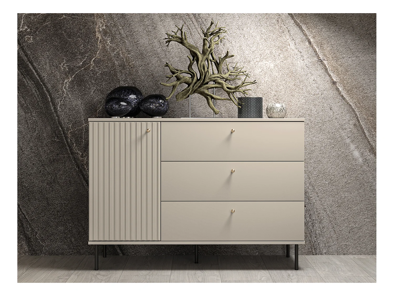 SIDEBOARD Sophie kaschmir matt 120 / 40 / 85cm
