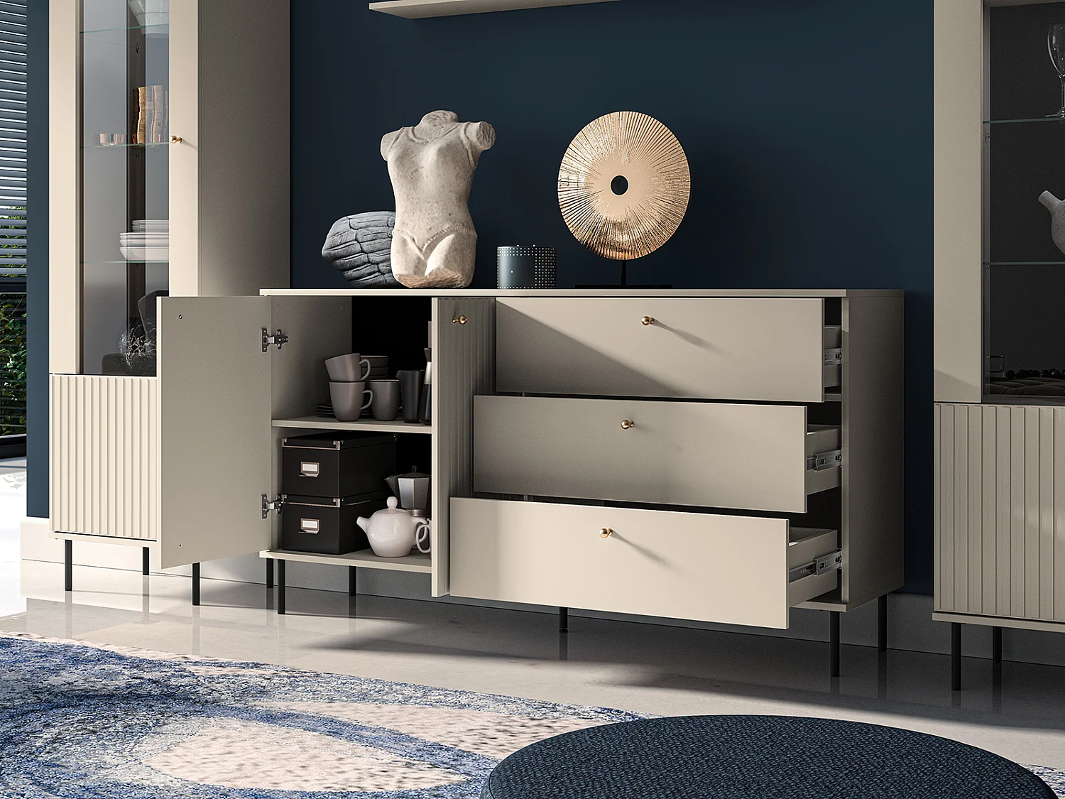 SIDEBOARD Sophie kaschmir matt 160 / 40 / 85cm