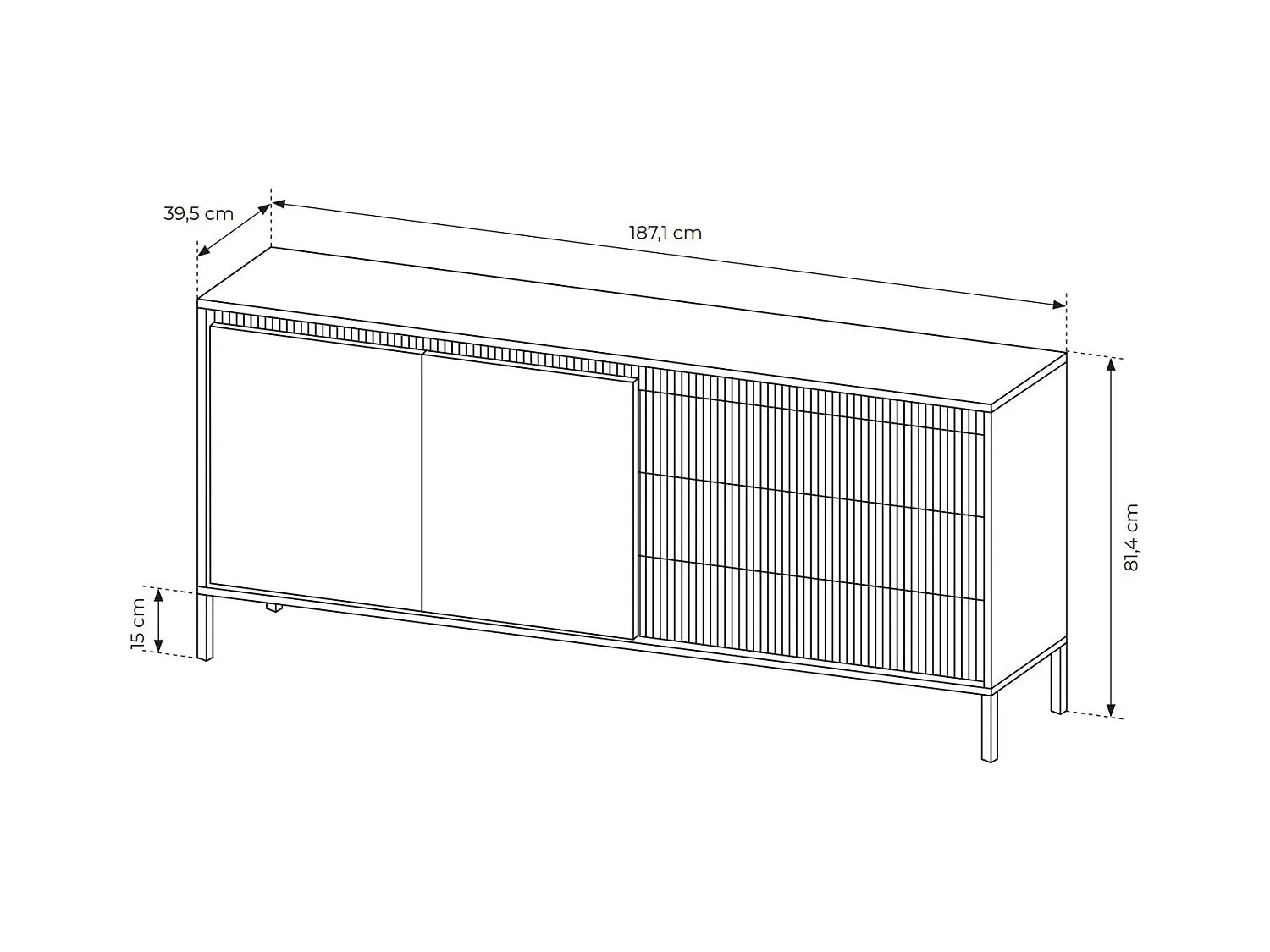 SIDEBOARD Senso beige 188 / 40 / 82cm