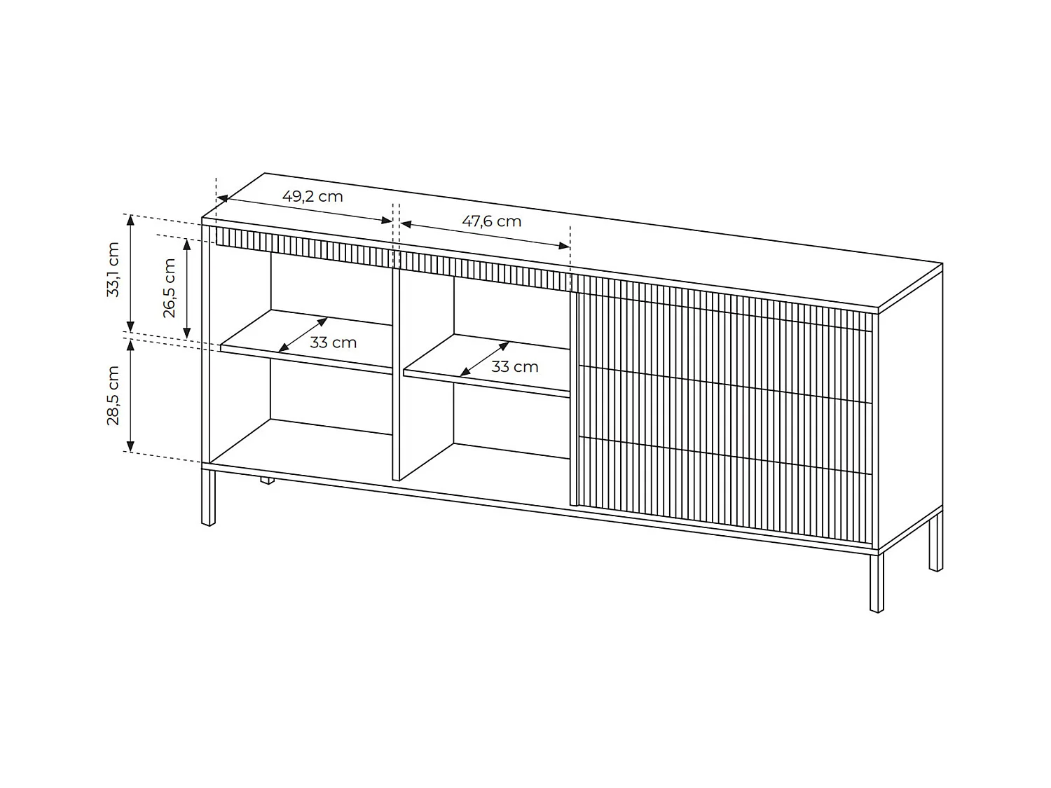 SIDEBOARD Senso beige 188 / 40 / 82cm