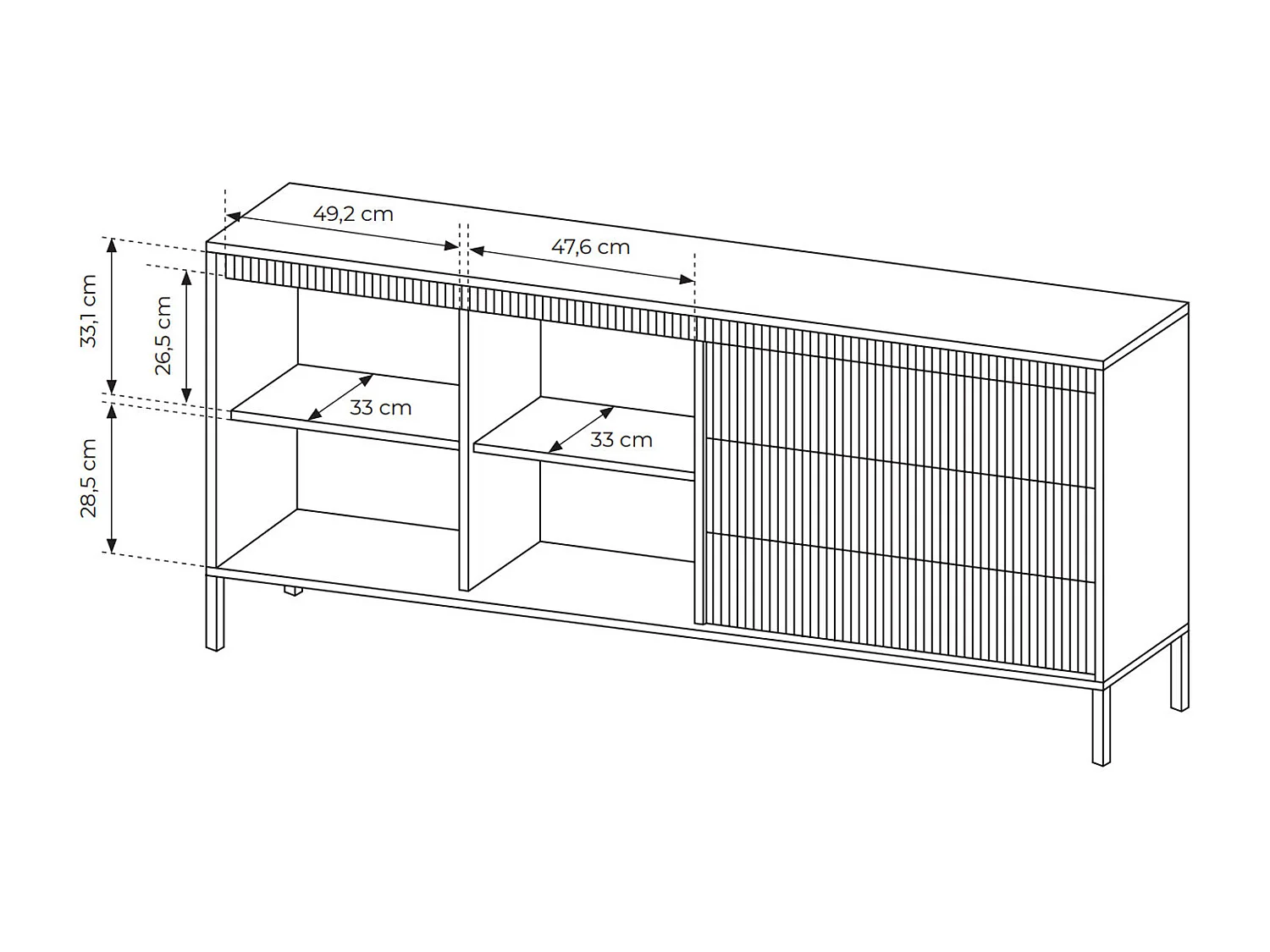 SIDEBOARD Senso beige 188 / 40 / 82cm