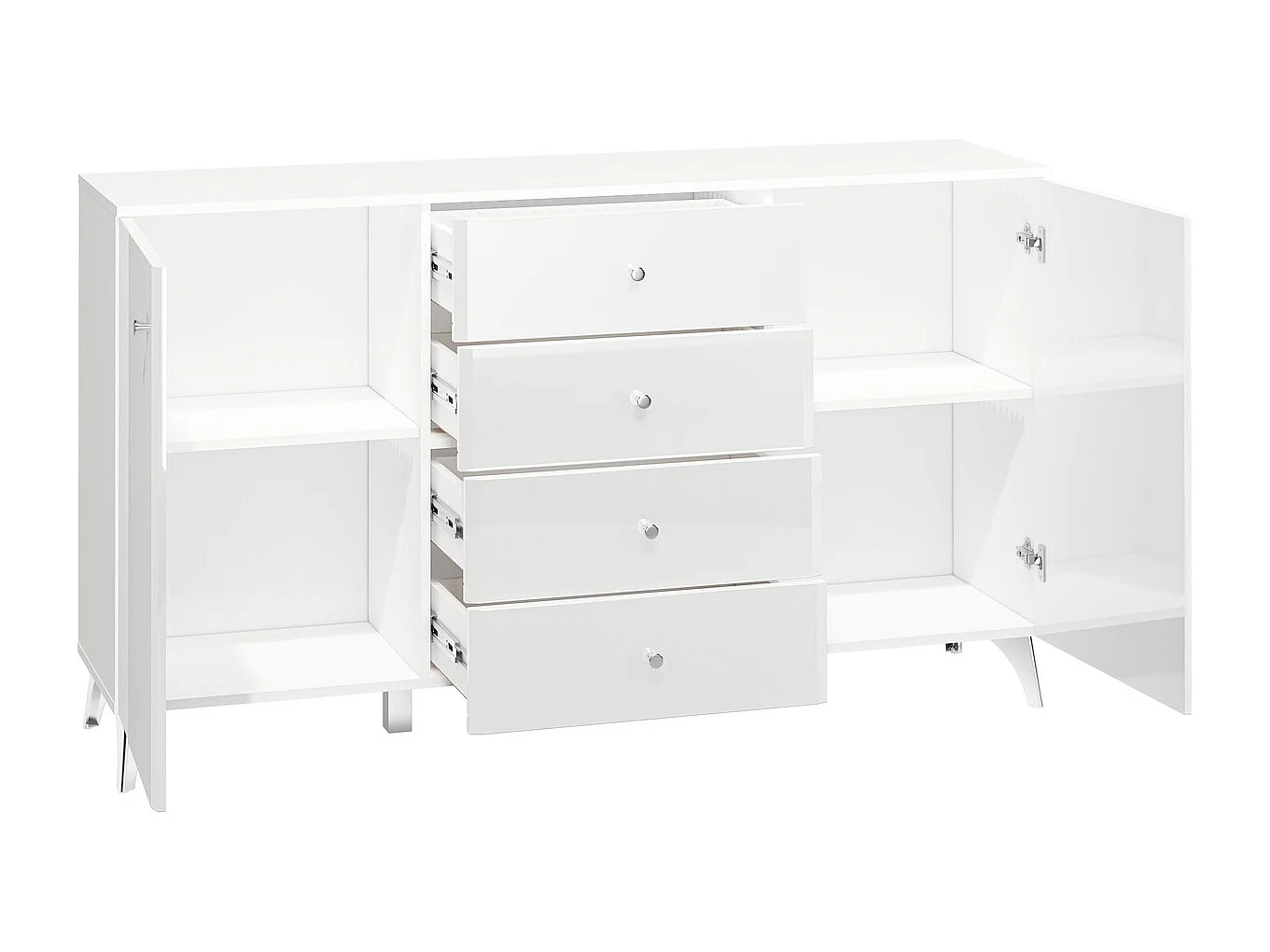 SIDEBOARD Villa weiß Hochglanz / weiß 160 / 40 / 92cm