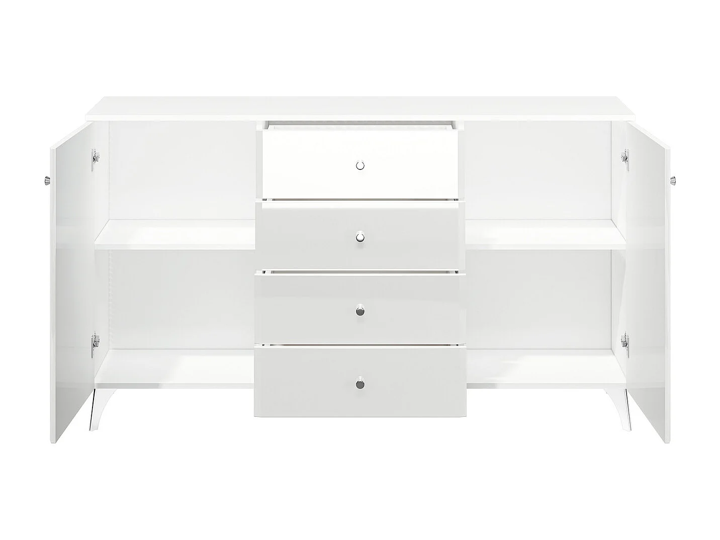 SIDEBOARD Villa weiß Hochglanz / weiß 160 / 40 / 92cm