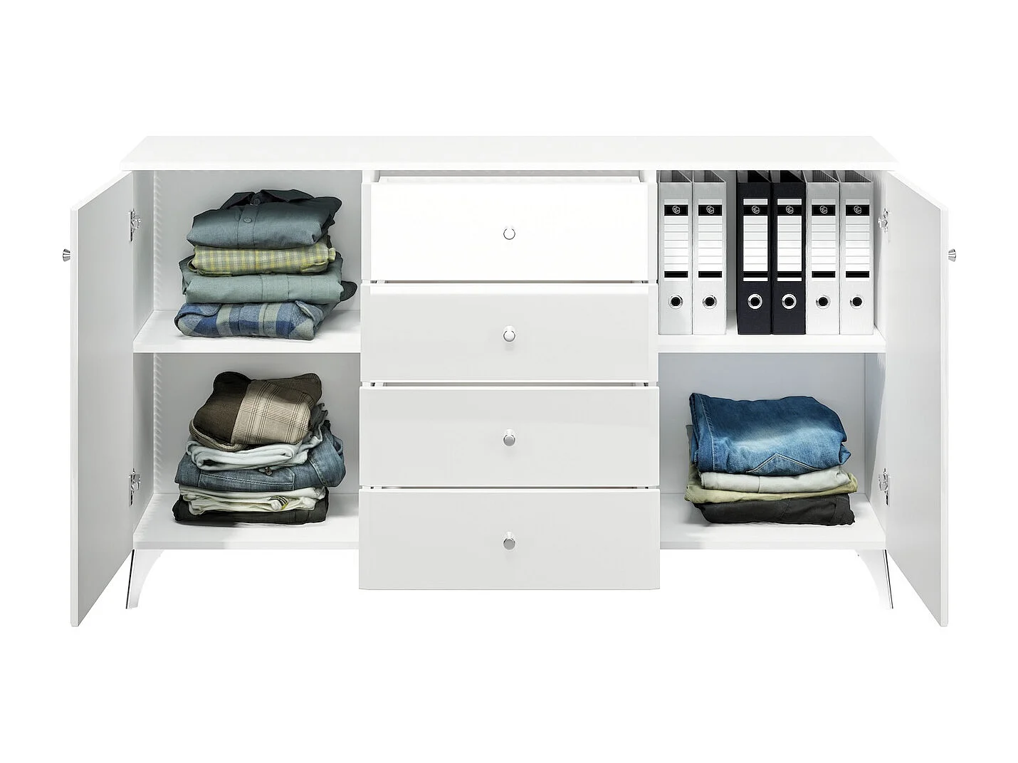 SIDEBOARD Villa weiß Hochglanz / weiß 160 / 40 / 92cm