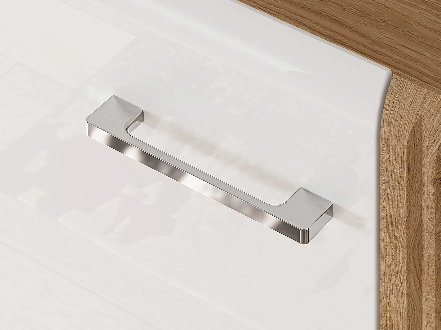 SIDEBOARD Adagio weiß Hochglanz / Eiche castello 190 / 42 / 90cm