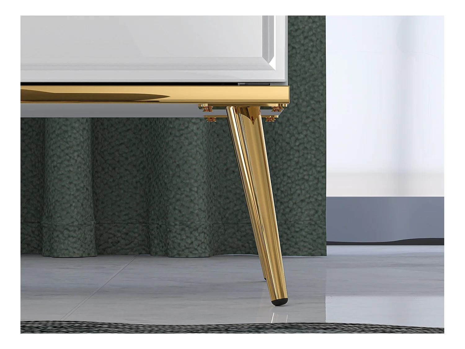 SIDEBOARD Goldin weiß / weiß hochglanz / gold 160 / 40 / 85cm