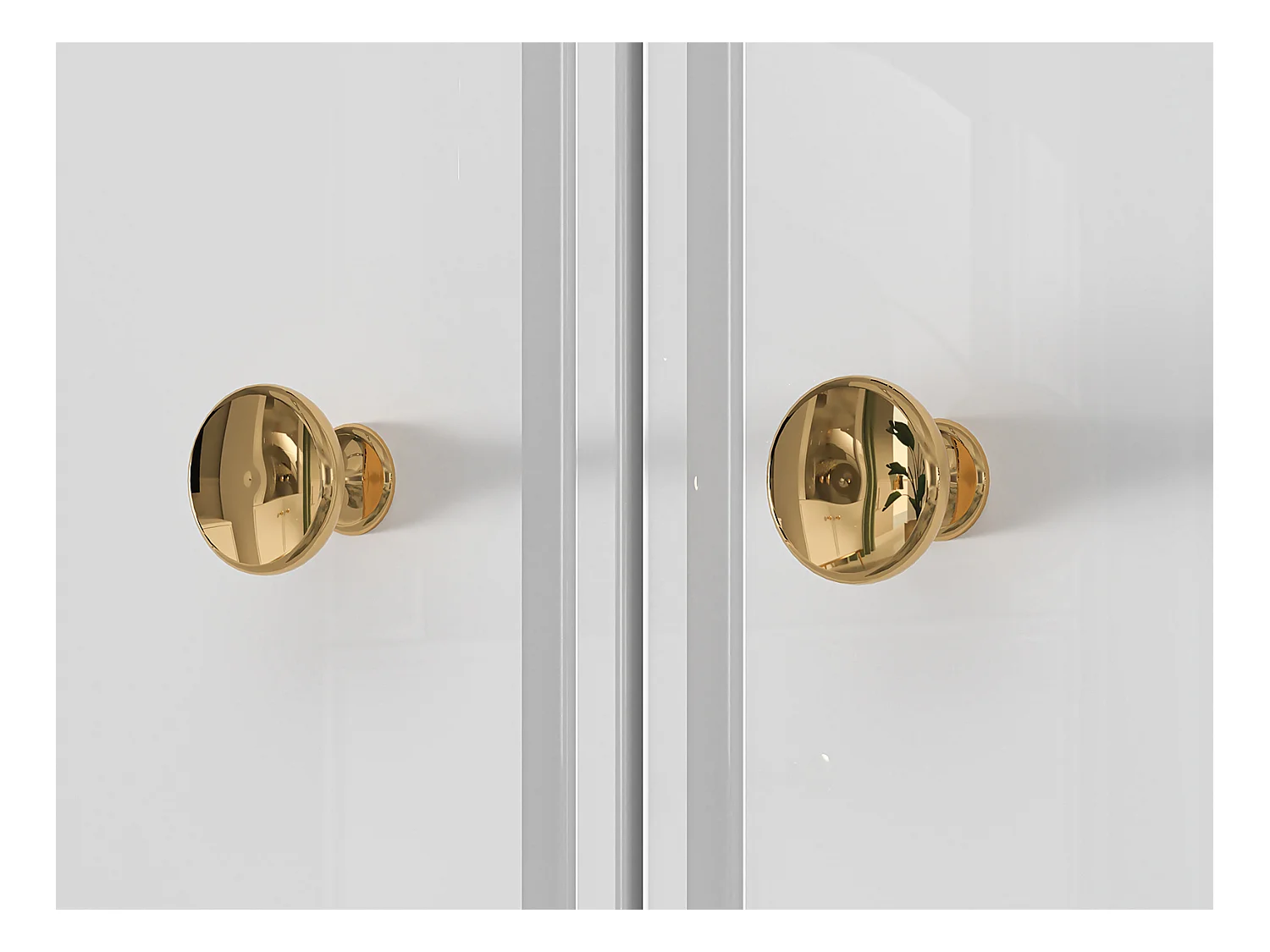 SIDEBOARD Goldin weiß / weiß hochglanz / gold 160 / 40 / 85cm