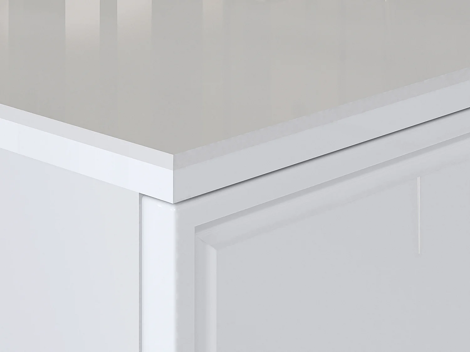 SIDEBOARD Goldin weiß / weiß hochglanz / gold 160 / 40 / 85cm