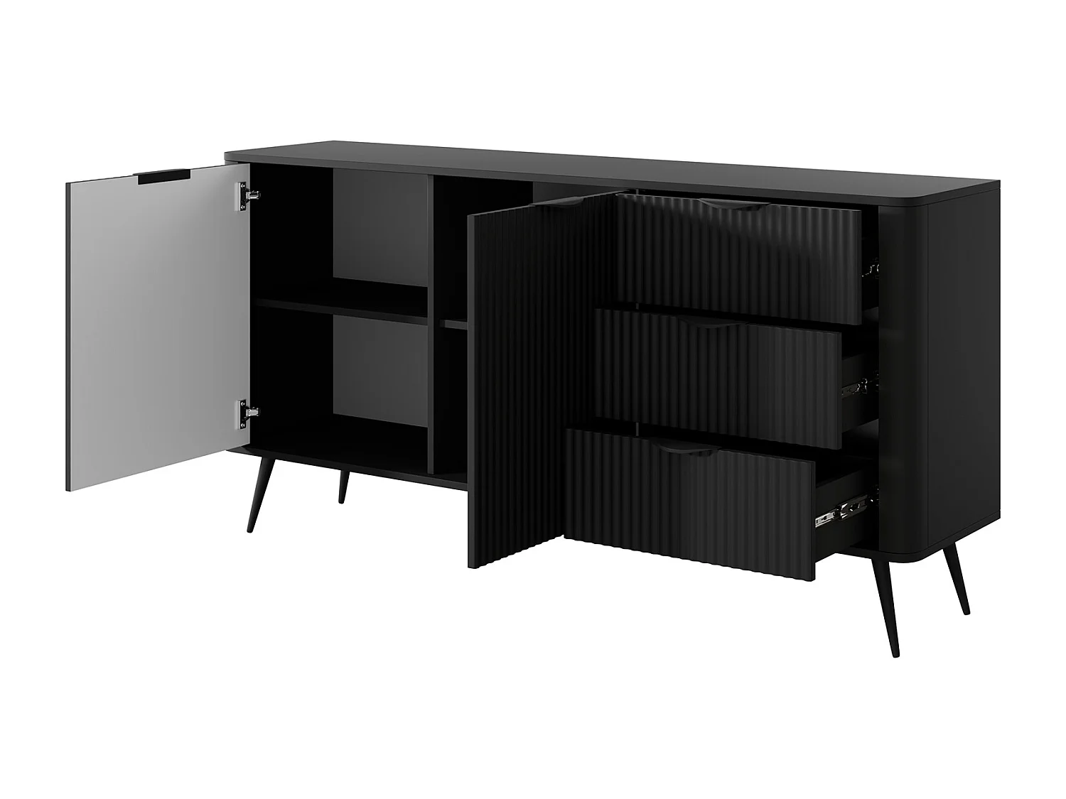 SIDEBOARD Lante schwarz 163 / 38 / 81cm