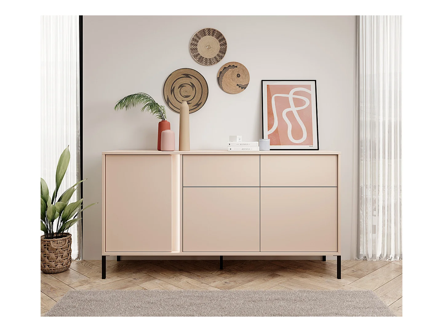 KOMMODE Dast beige 153 / 39,5 / 81cm