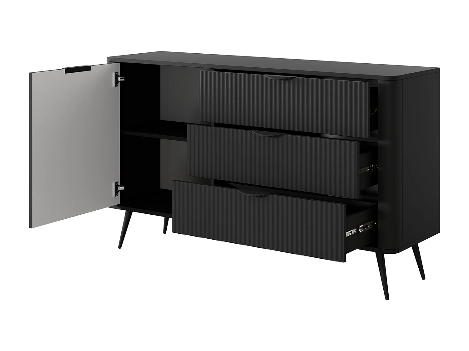 SIDEBOARD Lante schwarz 138 / 38 / 81cm