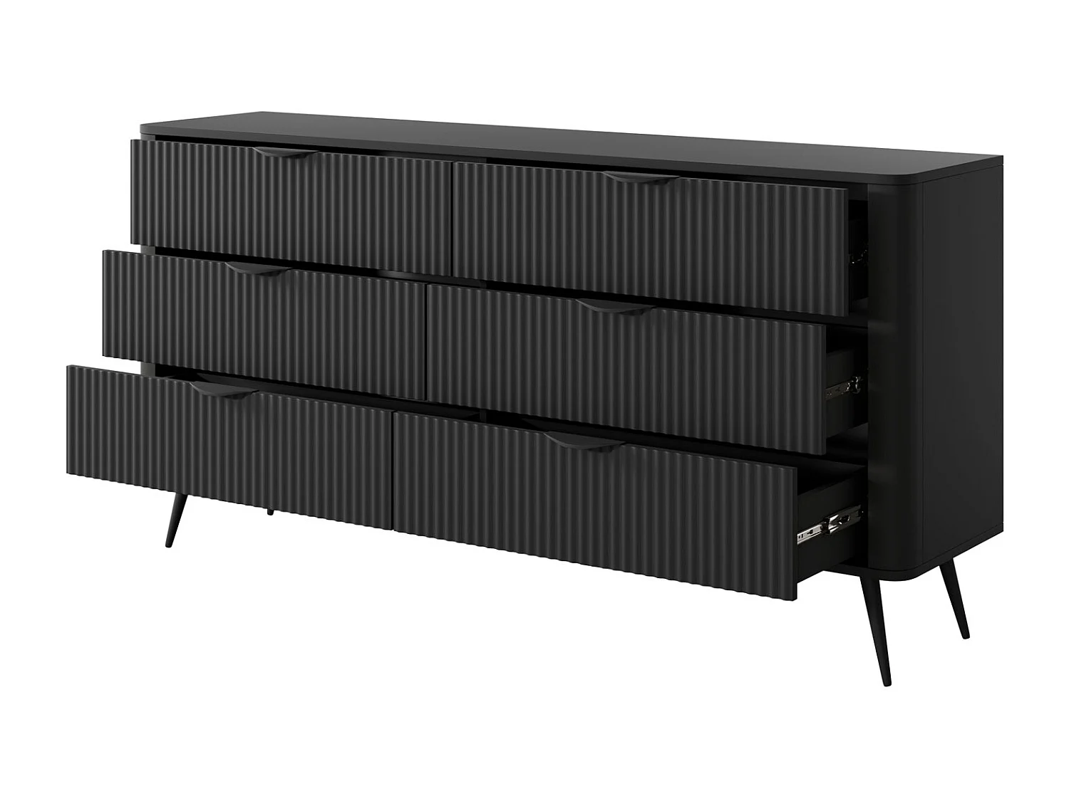 SCHUBLADENKOMMODE Lante schwarz 163 / 38 / 81cm