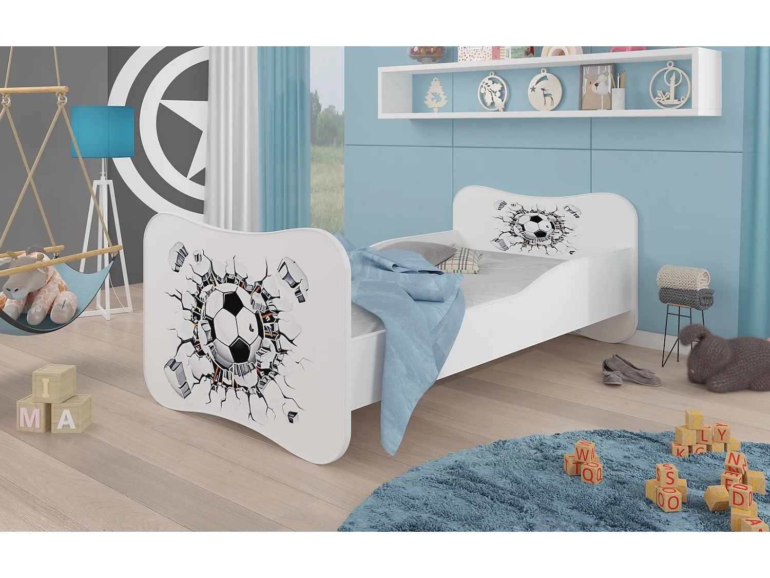 KINDERBETT Gonzalo weiß / grau 88 / 164 / 63cm