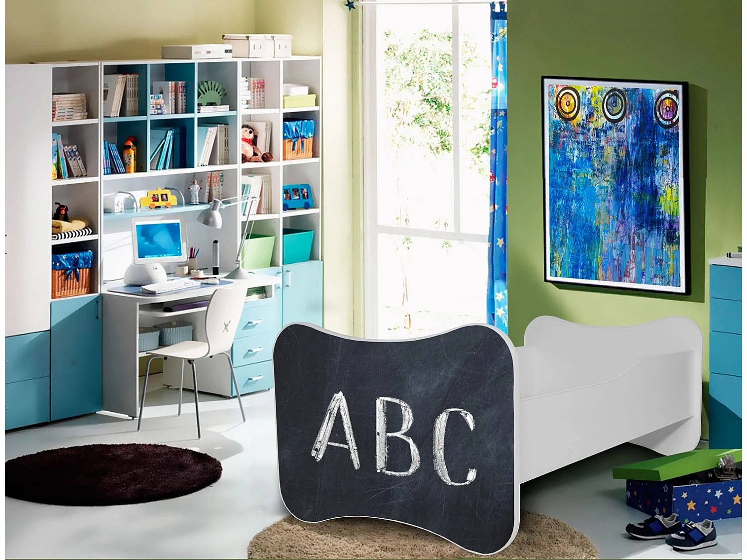 KINDERBETT Gonzalo schwarz / weiß 88 / 164 / 63cm