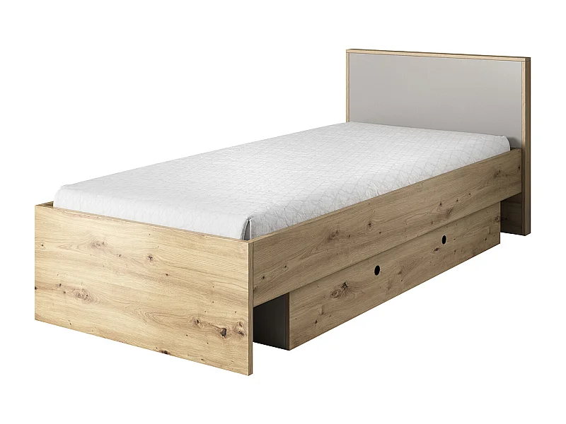 BETT Kuki Bernstein Eiche / Platingrau 99 / 204 / 86 cm