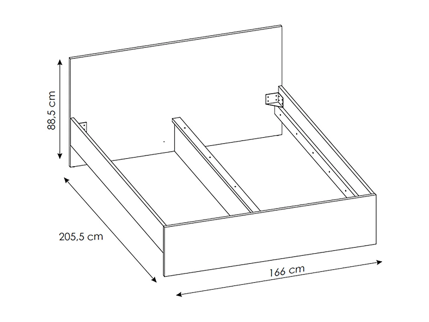 BETT Boston weiß 166 / 205,5 / 88,5cm