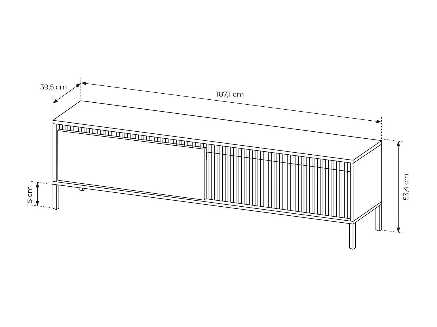 LOWBOARD Senso beige 188 / 40 / 54cm
