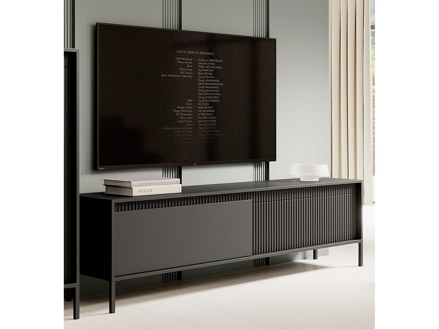 LOWBOARD Senso schwarz 188 / 40 / 54cm