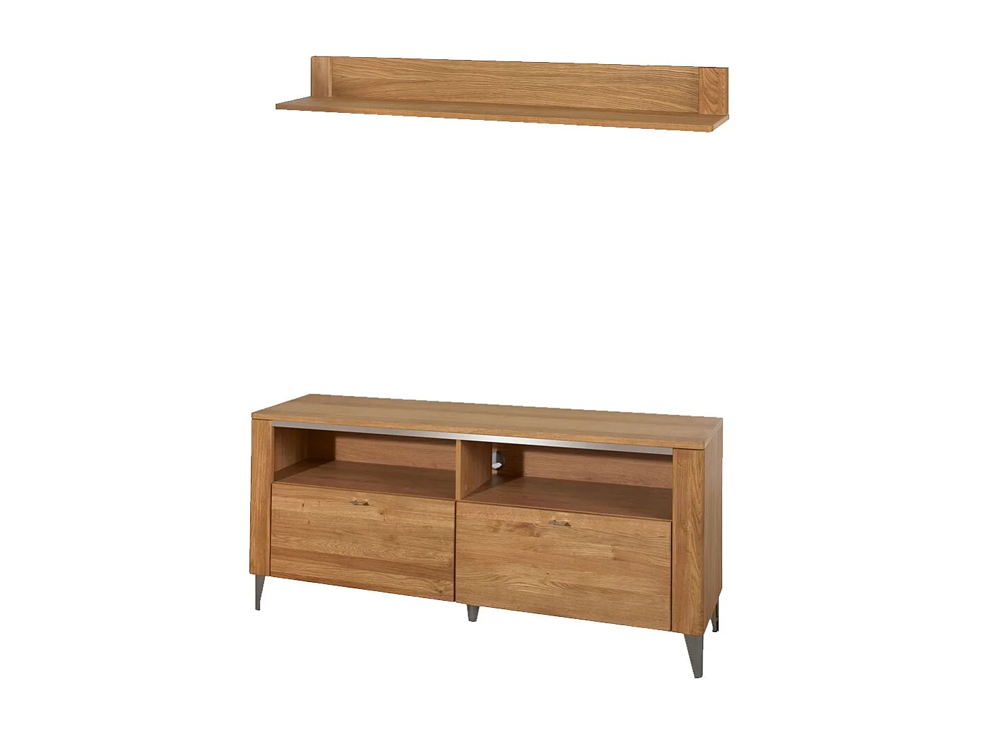 LOWBOARD MIT WANDREGAL Latina Honig Eiche 2-teilig