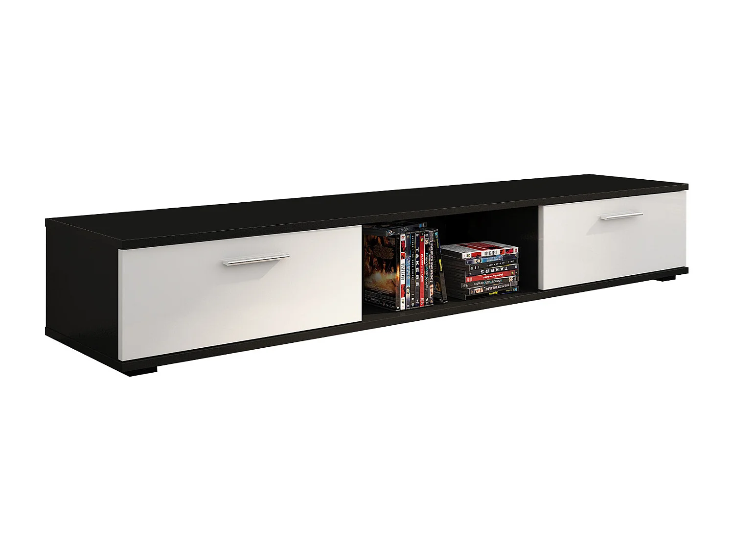 LOWBOARD Sella 175,5 / 40 / 26cm schwarz matt / weiß matt