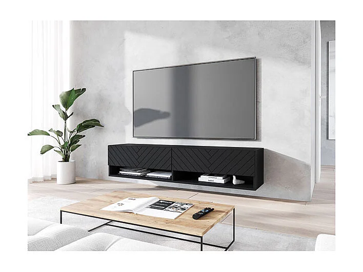 LOWBOARD Lowboard A schwarz Herringbone 140 / 32 / 30cm