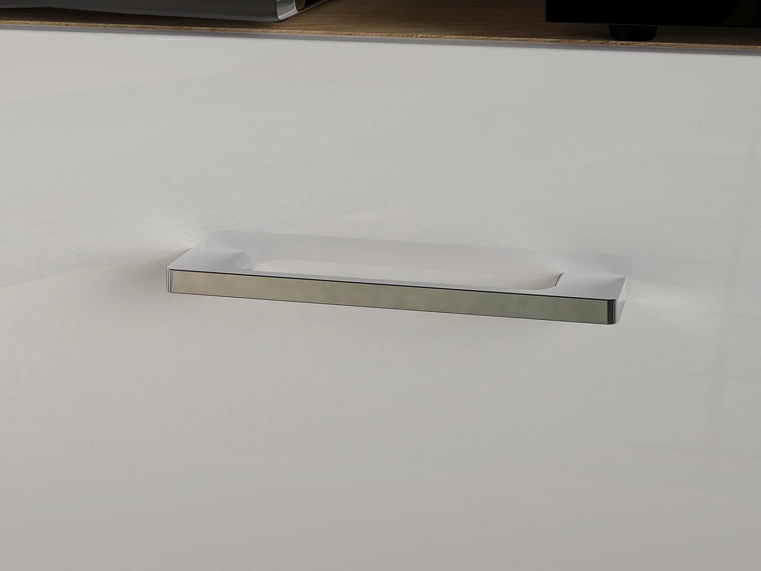 LOWBOARD Adagio weiß Hochglanz / Eiche castello 150 / 42 / 47cm