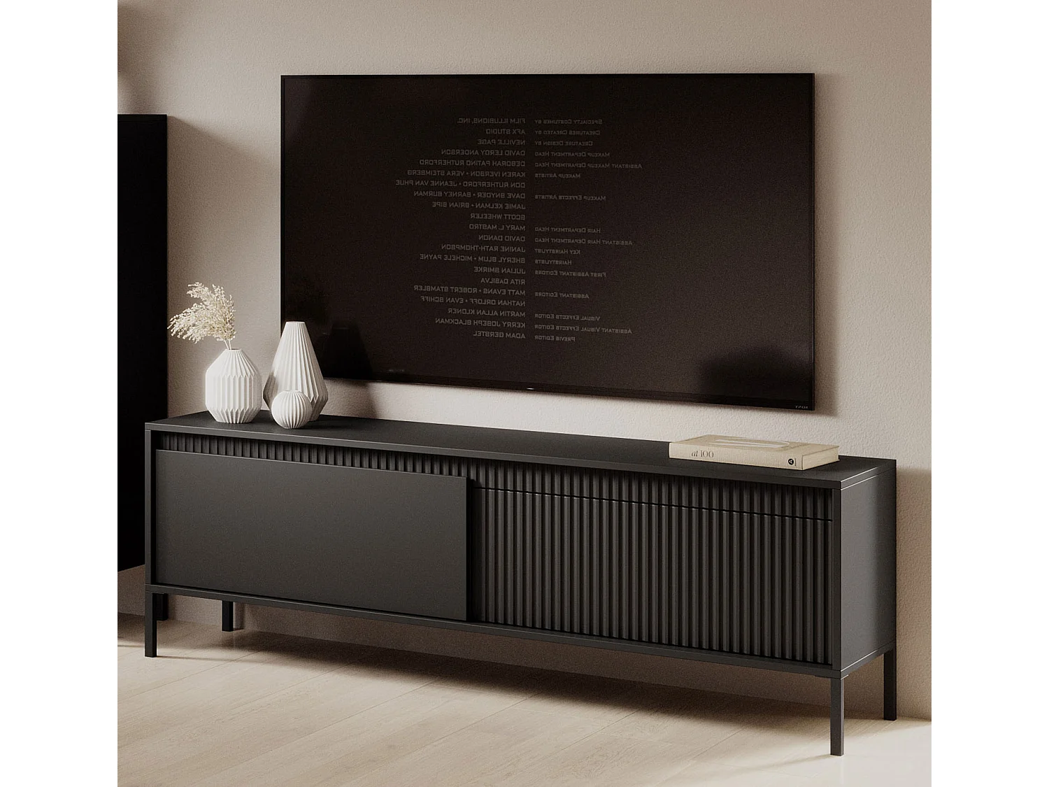 LOWBOARD Senso schwarz 154 / 40 / 54cm